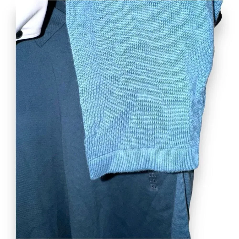 Brandini Teal Blue Knit Polo Collar Sweater Size XL - Picture 8 of 9